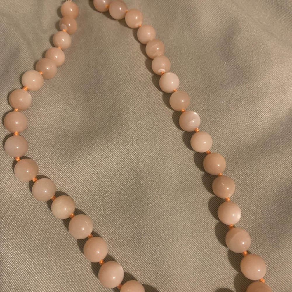Elegant Peach Beaded Necklace